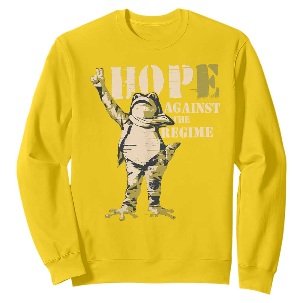 Stencil Protest Frog Sweatshirt Hope Against the Regime Portland Inflatable Resistance TS02 Daisy Print Your Wear