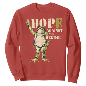 Stencil Protest Frog Sweatshirt Hope Against the Regime Portland Inflatable Resistance TS02 Red Print Your Wear