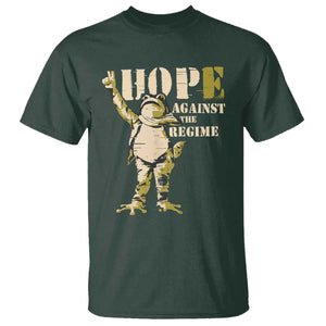 Stencil Protest Frog T Shirt Hope Against the Regime Portland Inflatable Resistance TS02 Dark Forest Green Print Your Wear