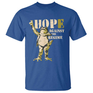 Stencil Protest Frog T Shirt Hope Against the Regime Portland Inflatable Resistance TS02 Royal Blue Print Your Wear