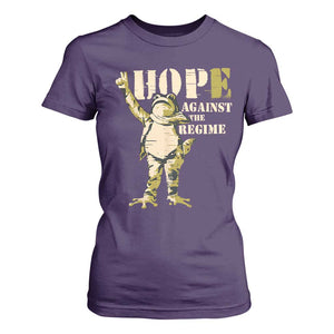 Stencil Protest Frog T Shirt For Women Hope Against the Regime Portland Inflatable Resistance TS02 Purple Print Your Wear