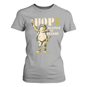 Stencil Protest Frog T Shirt For Women Hope Against the Regime Portland Inflatable Resistance TS02 Sport Gray Print Your Wear