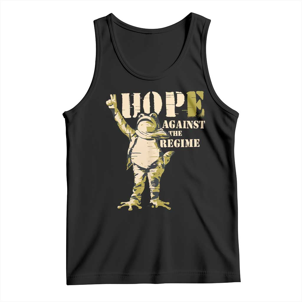 Stencil Protest Frog Tank Top Hope Against the Regime Portland Inflatable Resistance TS02 Black Print Your Wear