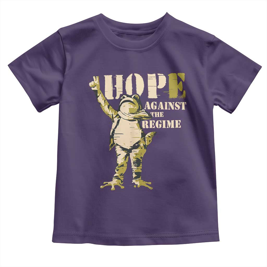 Stencil Protest Frog Toddler T Shirt Hope Against the Regime Portland Inflatable Resistance TS02 Purple Print Your Wear