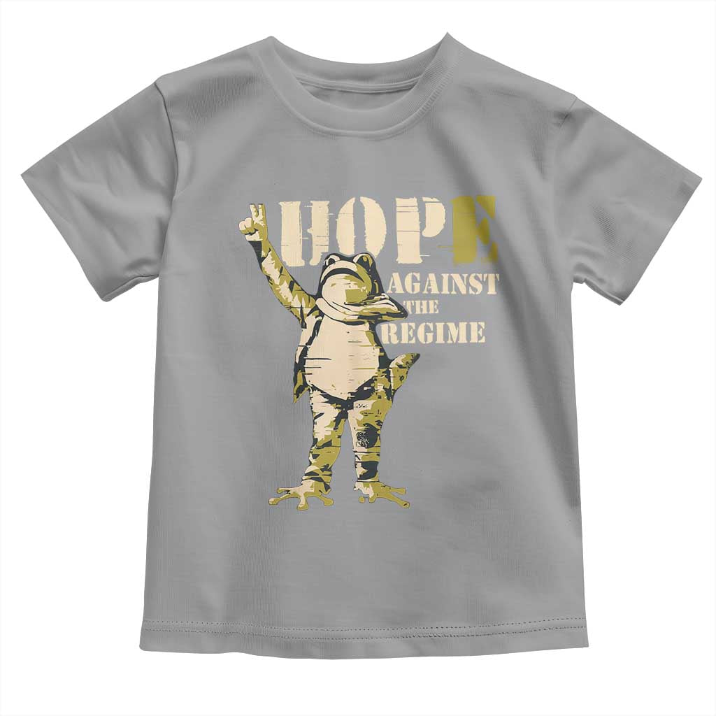 Stencil Protest Frog Toddler T Shirt Hope Against the Regime Portland Inflatable Resistance TS02 Sport Gray Print Your Wear