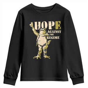Stencil Protest Frog Youth Sweatshirt Hope Against the Regime Portland Inflatable Resistance TS02 Black Print Your Wear