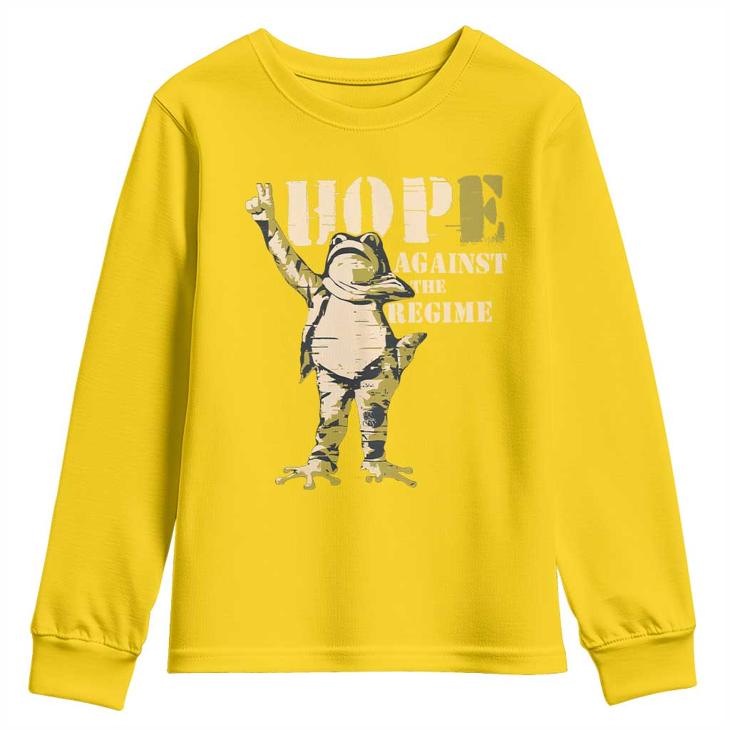 Stencil Protest Frog Youth Sweatshirt Hope Against the Regime Portland Inflatable Resistance TS02 Daisy Print Your Wear