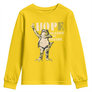 Stencil Protest Frog Youth Sweatshirt Hope Against the Regime Portland Inflatable Resistance TS02 Daisy Print Your Wear