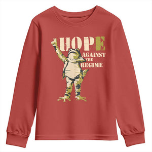 Stencil Protest Frog Youth Sweatshirt Hope Against the Regime Portland Inflatable Resistance TS02 Red Print Your Wear