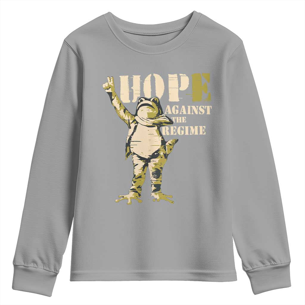 Stencil Protest Frog Youth Sweatshirt Hope Against the Regime Portland Inflatable Resistance TS02 Sport Gray Print Your Wear