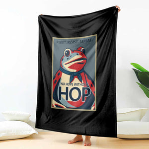 No Hope Without Hop Throw Blanket Ribbit Resist Repeat Resistance Frog Protest Pop Art Graphic TS02 Print Your Wear