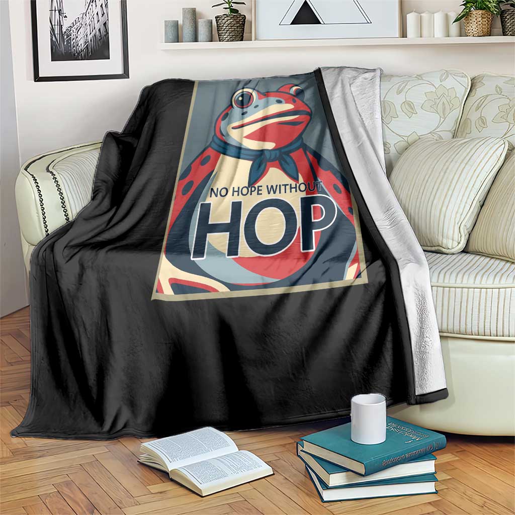 No Hope Without Hop Throw Blanket Ribbit Resist Repeat Resistance Frog Protest Pop Art Graphic TS02 Print Your Wear