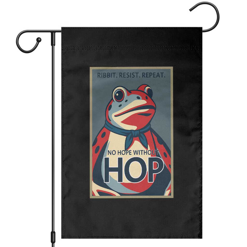 No Hope Without Hop Garden Flag Ribbit Resist Repeat Resistance Frog Protest Pop Art Graphic TS02 Black Print Your Wear