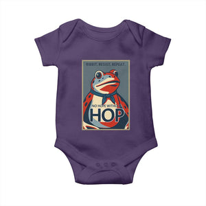 No Hope Without Hop Baby Onesie Ribbit Resist Repeat Resistance Frog Protest Pop Art Graphic TS02 Purple Print Your Wear