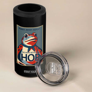 No Hope Without Hop 4 in 1 Can Cooler Tumbler Ribbit Resist Repeat Resistance Frog Protest Pop Art Graphic TS02 Print Your Wear