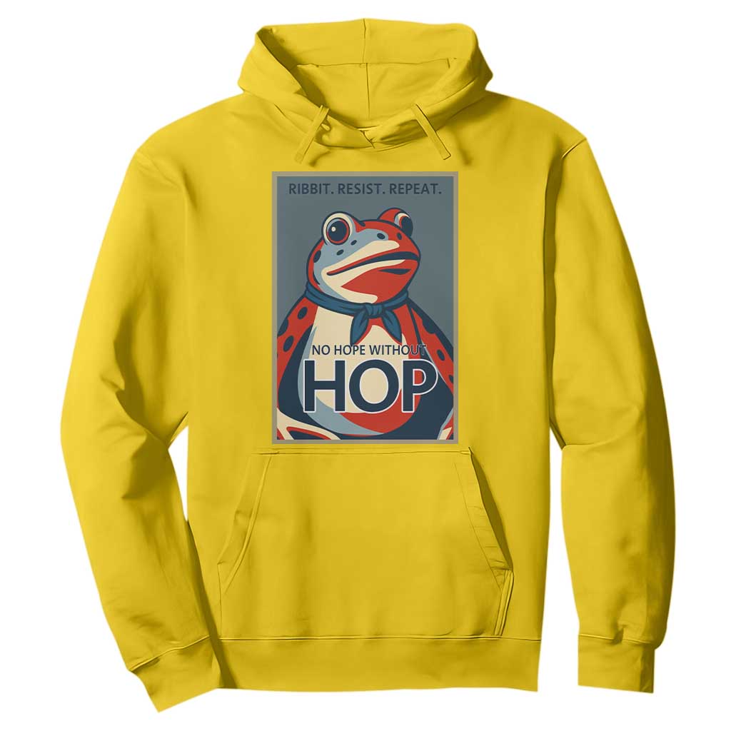 No Hope Without Hop Hoodie Ribbit Resist Repeat Resistance Frog Protest Pop Art Graphic TS02 Daisy Print Your Wear