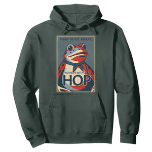 No Hope Without Hop Hoodie Ribbit Resist Repeat Resistance Frog Protest Pop Art Graphic TS02 Dark Forest Green Print Your Wear