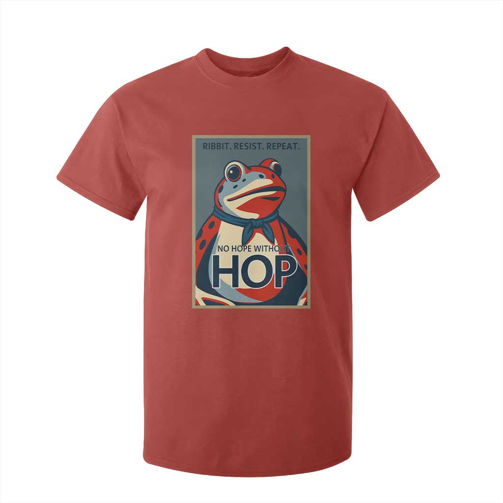 No Hope Without Hop T Shirt For Kid Ribbit Resist Repeat Resistance Frog Protest Pop Art Graphic TS02 Red Print Your Wear