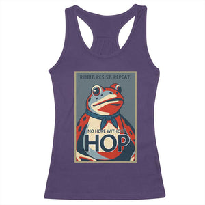 No Hope Without Hop Racerback Tank Top Ribbit Resist Repeat Resistance Frog Protest Pop Art Graphic TS02 Purple Print Your Wear