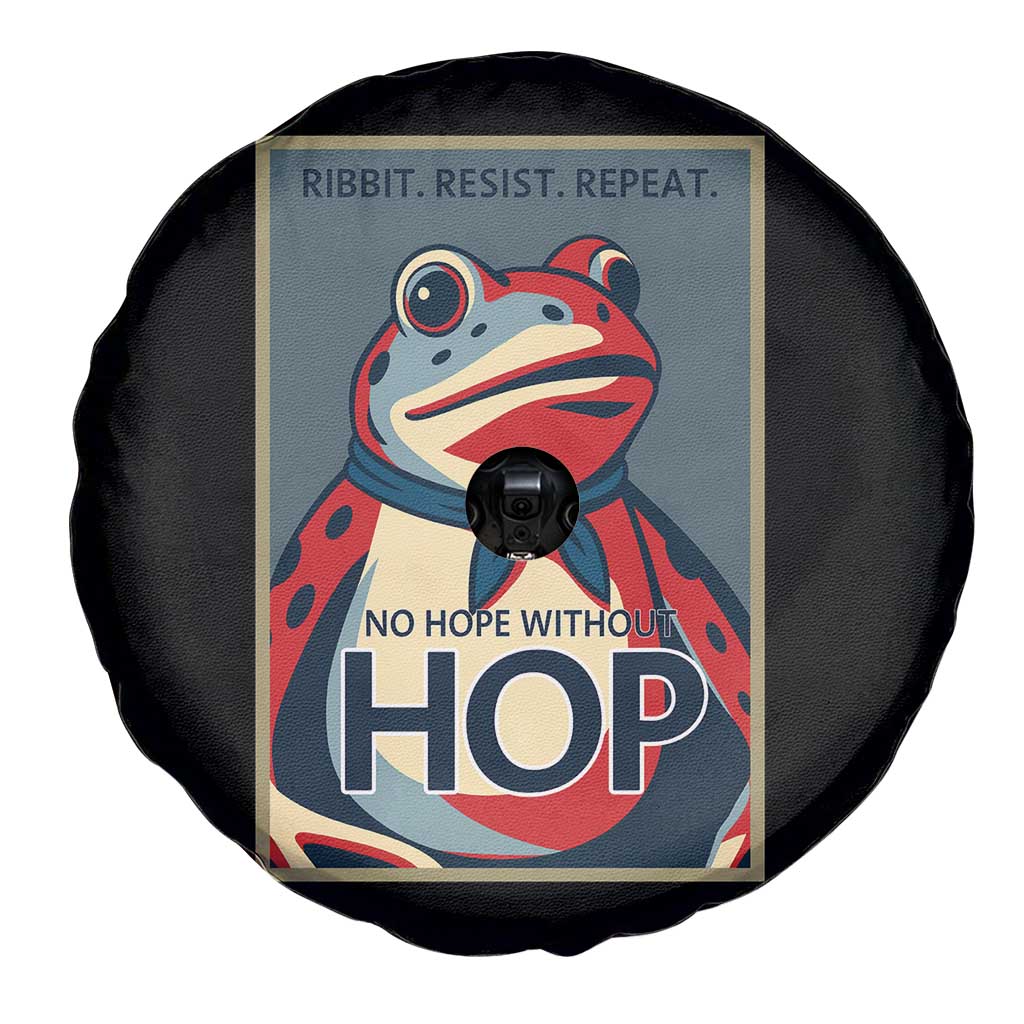 No Hope Without Hop Spare Tire Cover Ribbit Resist Repeat Resistance Frog Protest Pop Art Graphic TS02 Print Your Wear