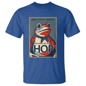 No Hope Without Hop T Shirt Ribbit Resist Repeat Resistance Frog Protest Pop Art Graphic TS02 Royal Blue Print Your Wear