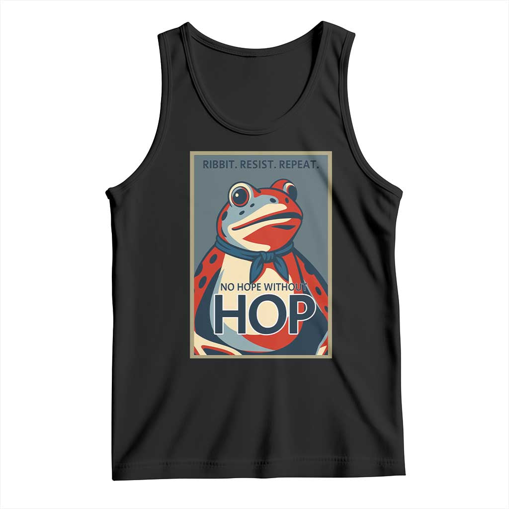 No Hope Without Hop Tank Top Ribbit Resist Repeat Resistance Frog Protest Pop Art Graphic TS02 Black Print Your Wear