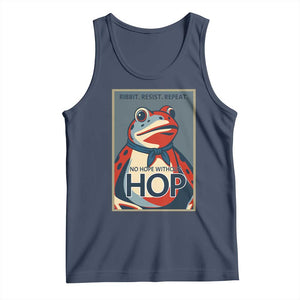 No Hope Without Hop Tank Top Ribbit Resist Repeat Resistance Frog Protest Pop Art Graphic TS02 Navy Print Your Wear