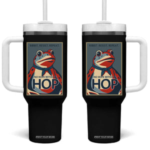 No Hope Without Hop Tumbler With Handle Ribbit Resist Repeat Resistance Frog Protest Pop Art Graphic TS02 One Size: 40 oz Black Print Your Wear
