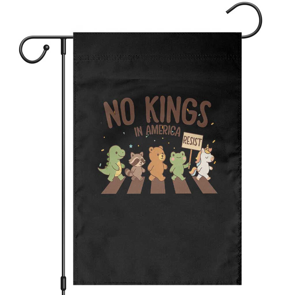No Kings in America Garden Flag Resist Protest Cute Animal Resistance March TS02 Black Print Your Wear