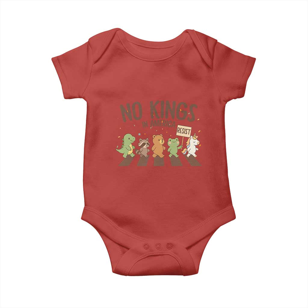 No Kings in America Baby Onesie Resist Protest Cute Animal Resistance March TS02 Red Print Your Wear