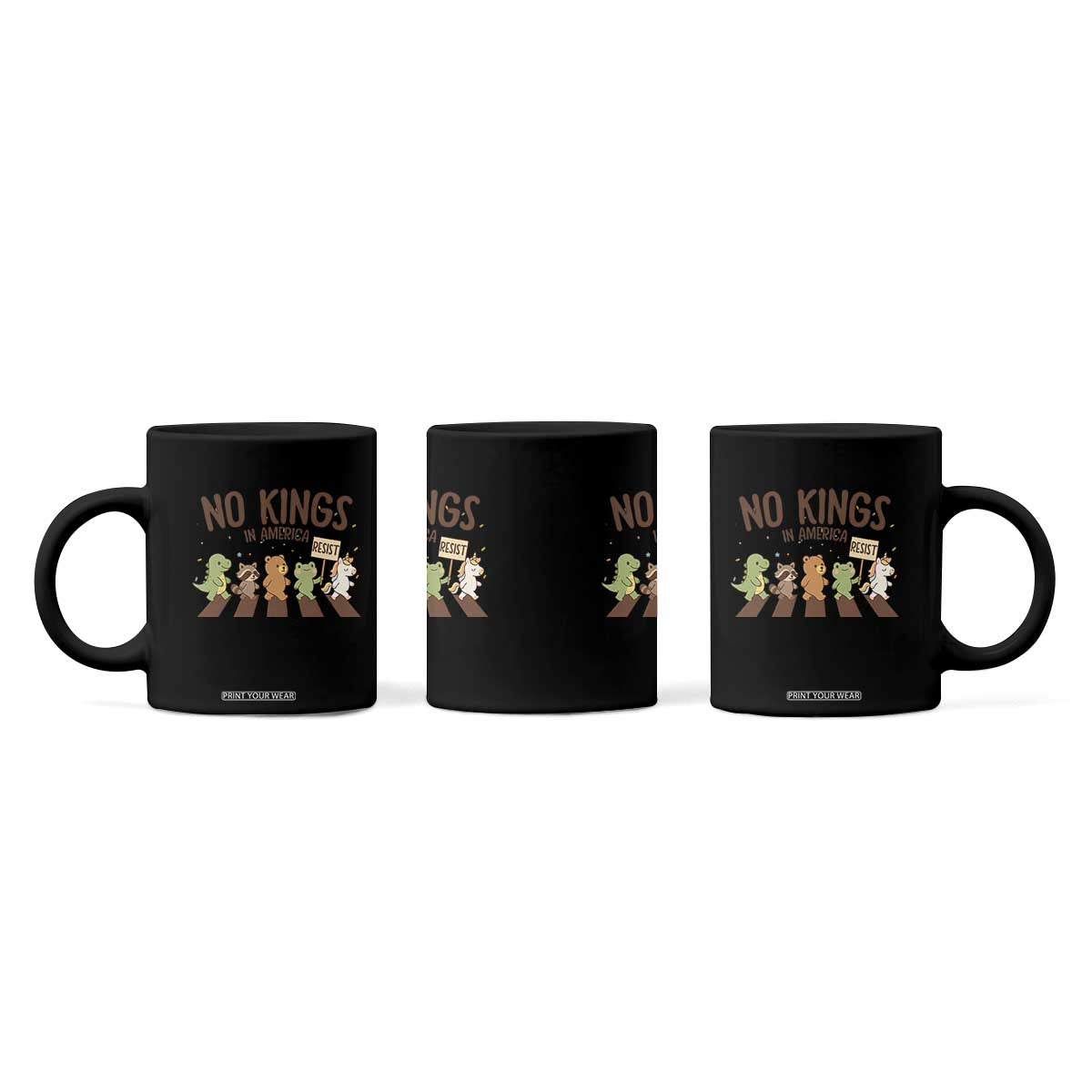 No Kings in America Coffee Mug Resist Protest Cute Animal Resistance March TS02 Print Your Wear