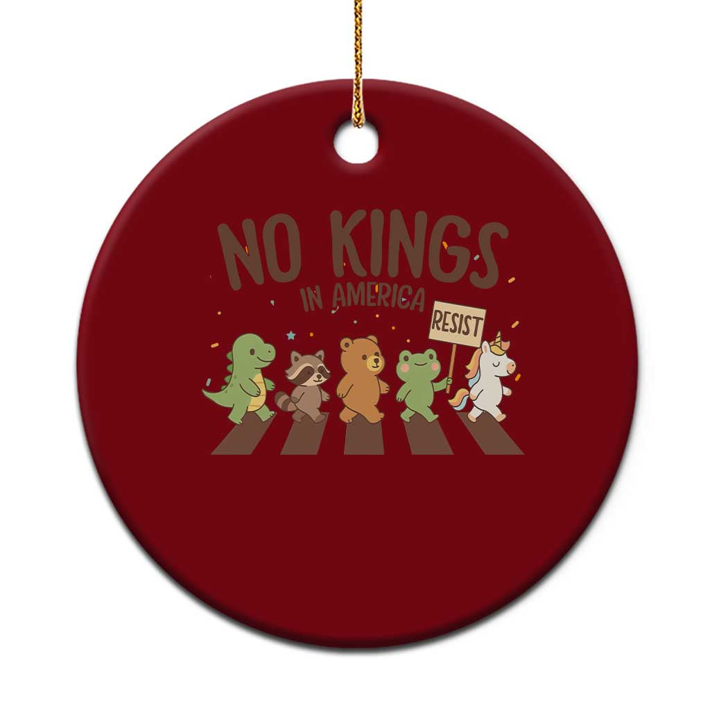 No Kings in America Ceramic Ornament Resist Protest Cute Animal Resistance March - Print Your Wear