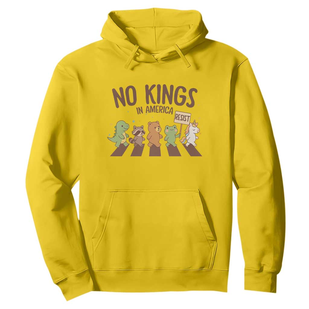 No Kings in America Hoodie Resist Protest Cute Animal Resistance March TS02 Daisy Print Your Wear