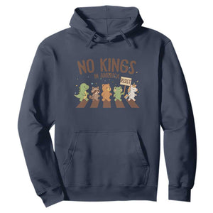 No Kings in America Hoodie Resist Protest Cute Animal Resistance March TS02 Navy Print Your Wear