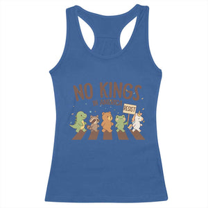 No Kings in America Racerback Tank Top Resist Protest Cute Animal Resistance March TS02 Royal Blue Print Your Wear