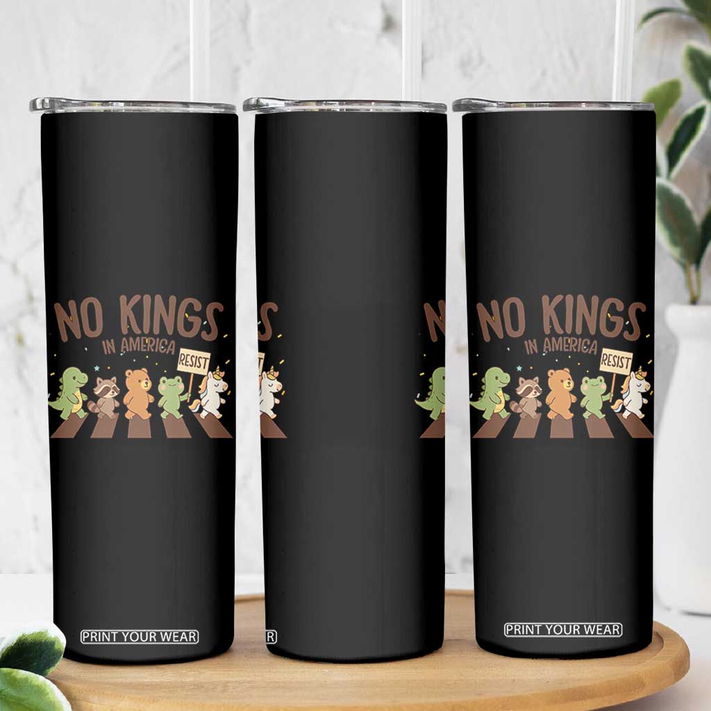 No Kings in America Skinny Tumbler Resist Protest Cute Animal Resistance March TS02 Print Your Wear
