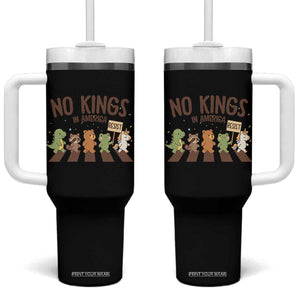 No Kings in America Tumbler With Handle Resist Protest Cute Animal Resistance March TS02 One Size: 40 oz Black Print Your Wear