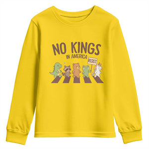 No Kings in America Youth Sweatshirt Resist Protest Cute Animal Resistance March TS02 Daisy Print Your Wear