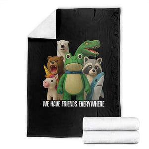 United Mascots Protest Throw Blanket We Have Friends Everywhere TS02 Black Print Your Wear