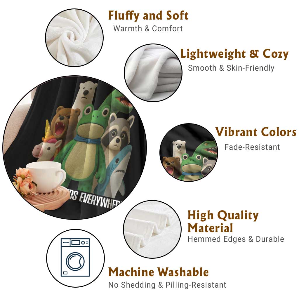 United Mascots Protest Throw Blanket We Have Friends Everywhere TS02 Print Your Wear