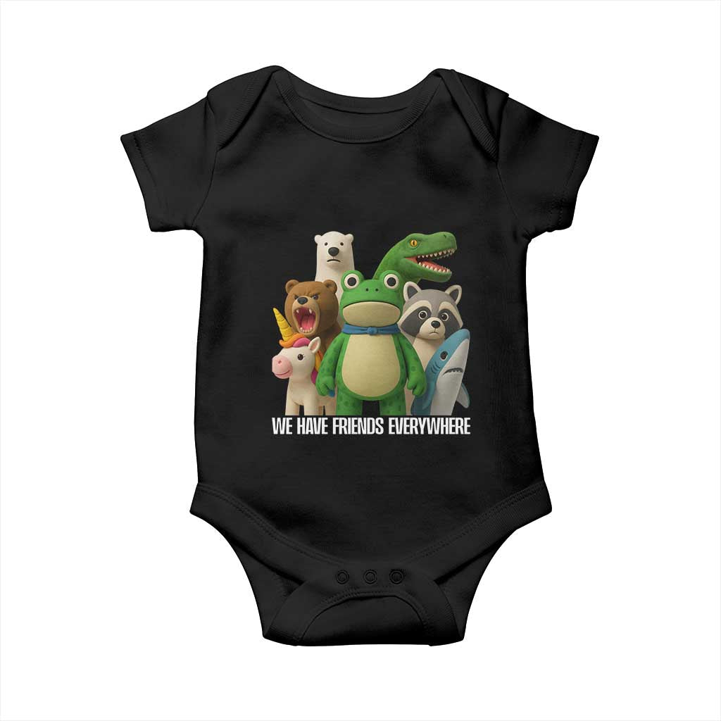 United Mascots Protest Baby Onesie We Have Friends Everywhere TS02 Black Print Your Wear