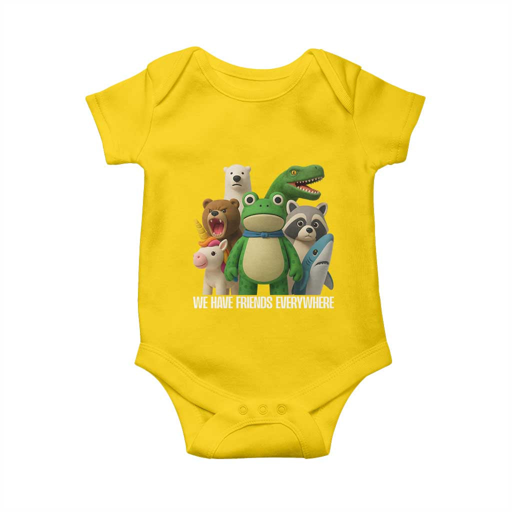 United Mascots Protest Baby Onesie We Have Friends Everywhere TS02 Daisy Print Your Wear