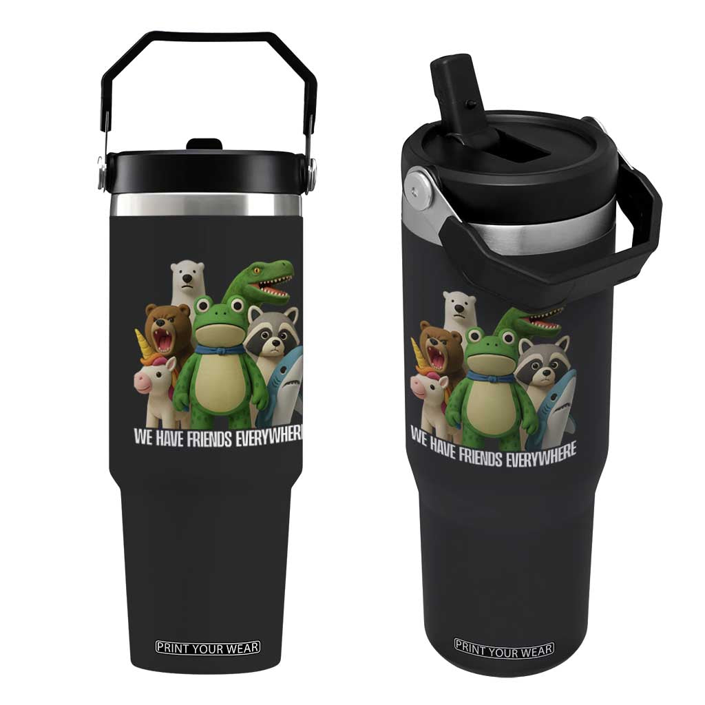 United Mascots Protest Flip Straw Tumbler We Have Friends Everywhere TS02 One Size: 30 oz Black Print Your Wear