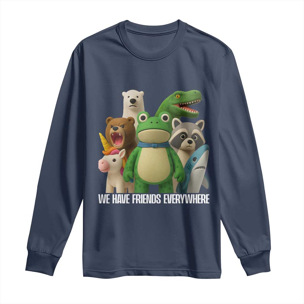United Mascots Protest Long Sleeve Shirt We Have Friends Everywhere TS02 Navy Print Your Wear
