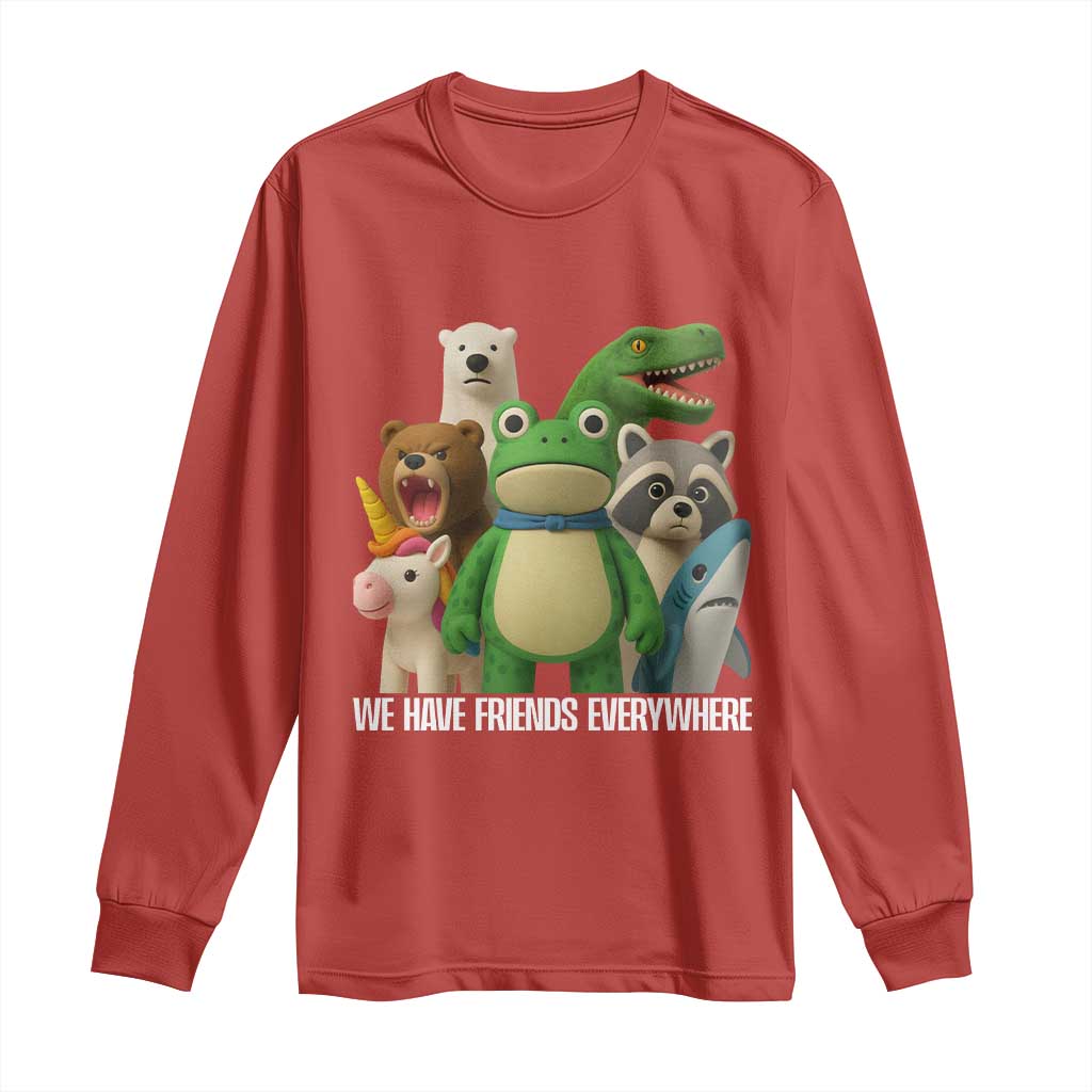 United Mascots Protest Long Sleeve Shirt We Have Friends Everywhere TS02 Red Print Your Wear