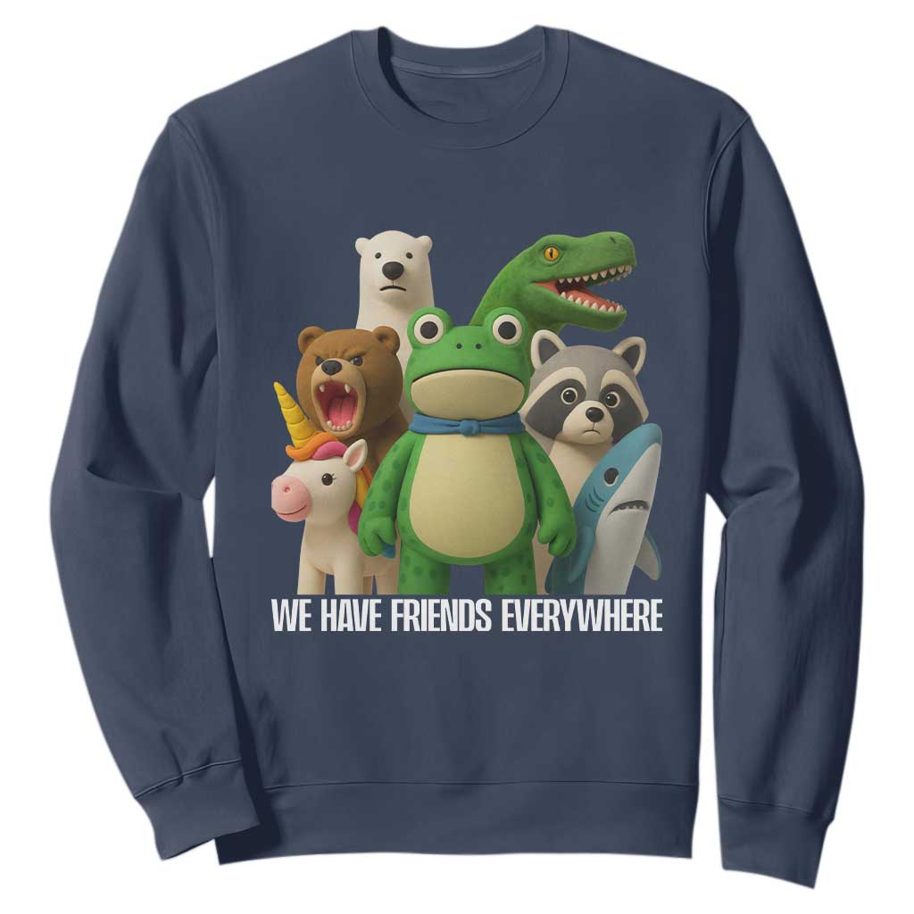United Mascots Protest Sweatshirt We Have Friends Everywhere TS02 Navy Print Your Wear