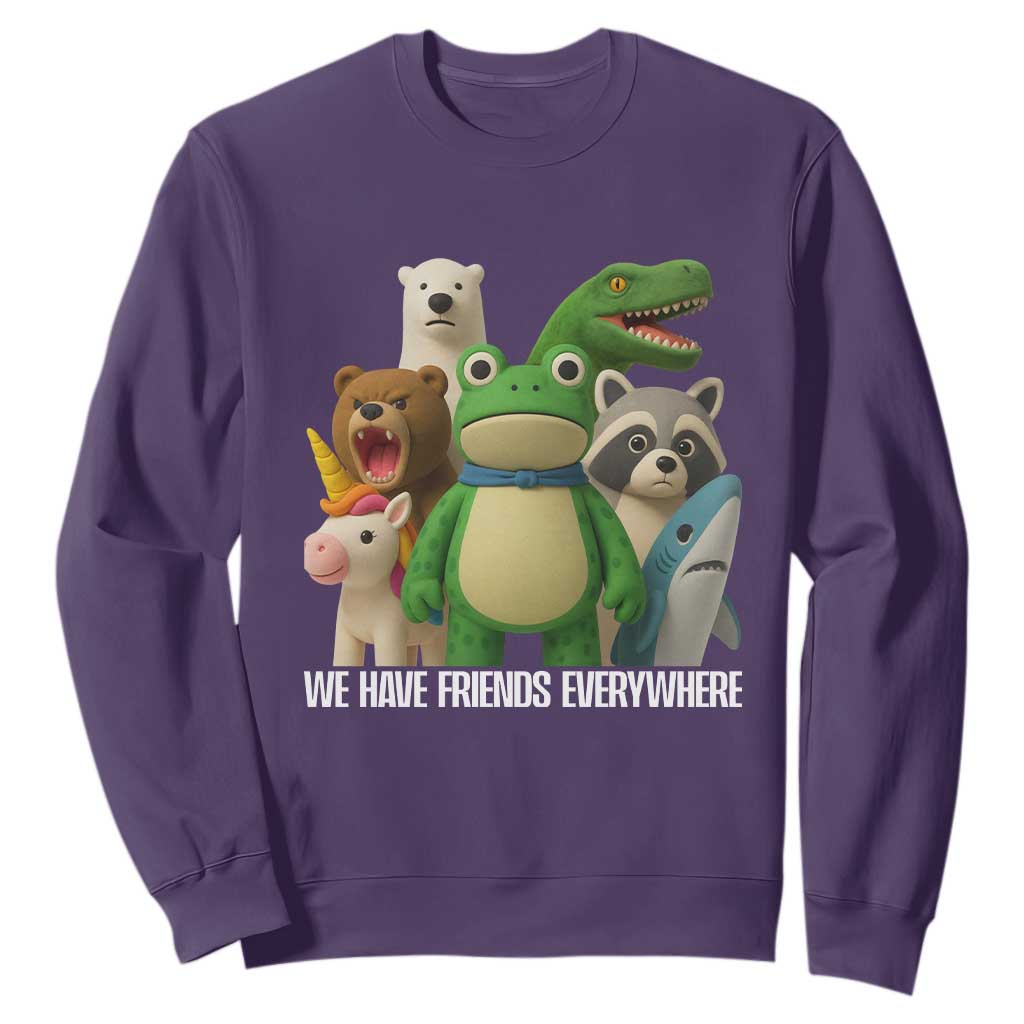 United Mascots Protest Sweatshirt We Have Friends Everywhere TS02 Purple Print Your Wear