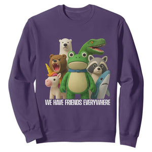 United Mascots Protest Sweatshirt We Have Friends Everywhere TS02 Purple Print Your Wear