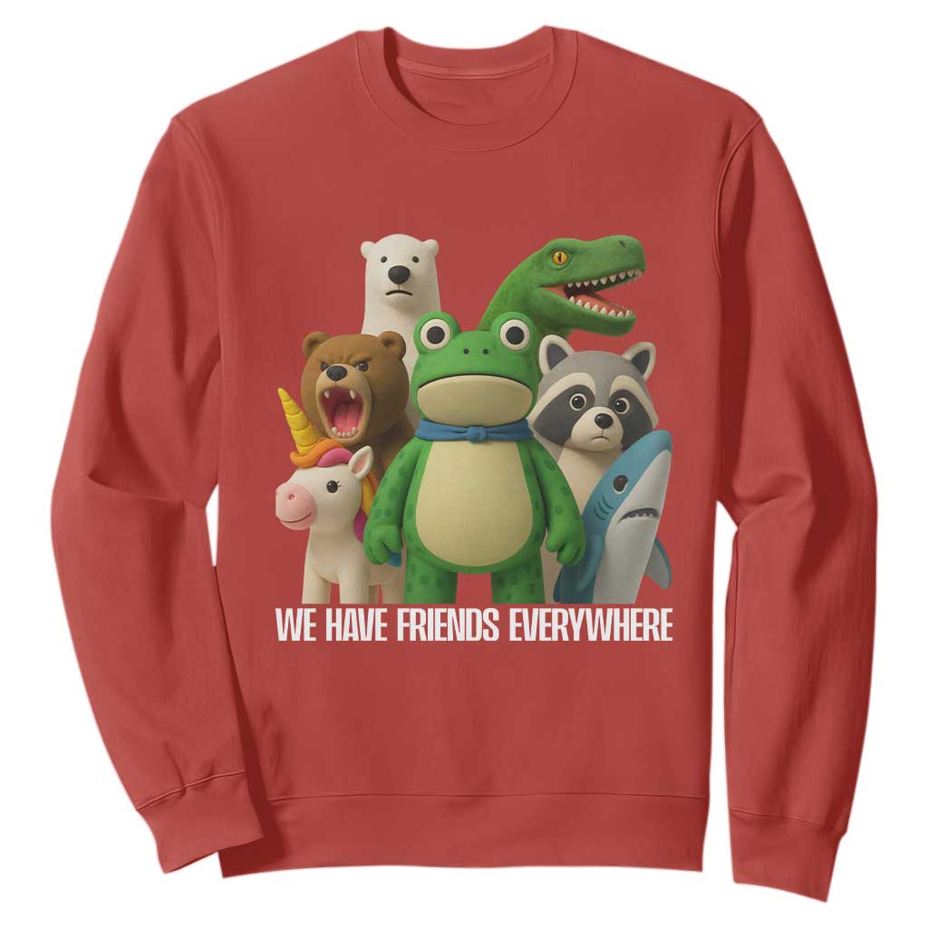 United Mascots Protest Sweatshirt We Have Friends Everywhere TS02 Red Print Your Wear