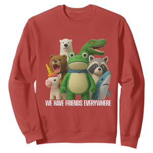 United Mascots Protest Sweatshirt We Have Friends Everywhere TS02 Red Print Your Wear